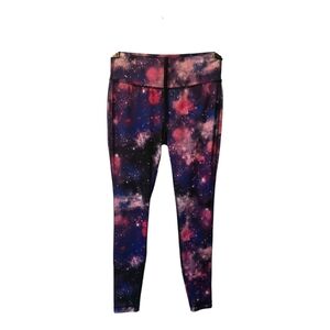 Danskin Galaxy Print Leggings Purple Pink Black White Size XS